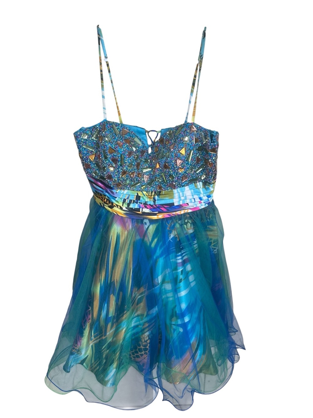 Dave & Johnny Y2K Beaded Festival Fairycore Homecoming Prom Party Dress 9/10